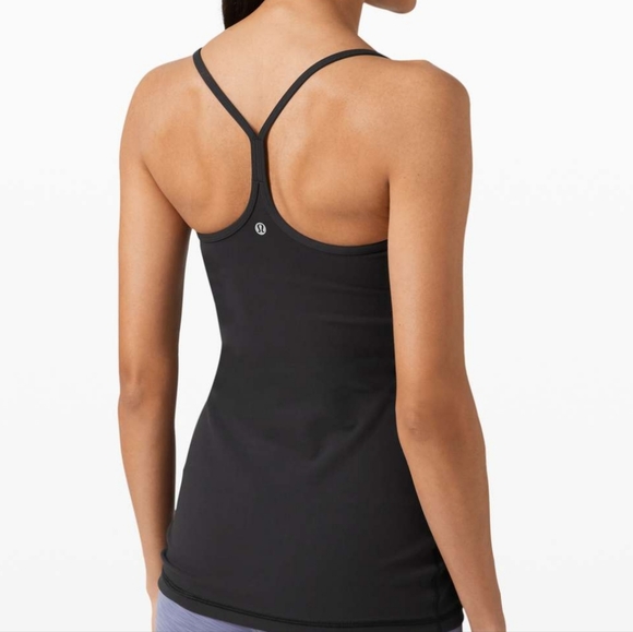 SOLD Size 8 Black Lululemon Power Y Tank with mesh neckline. - Picture 2 of 11